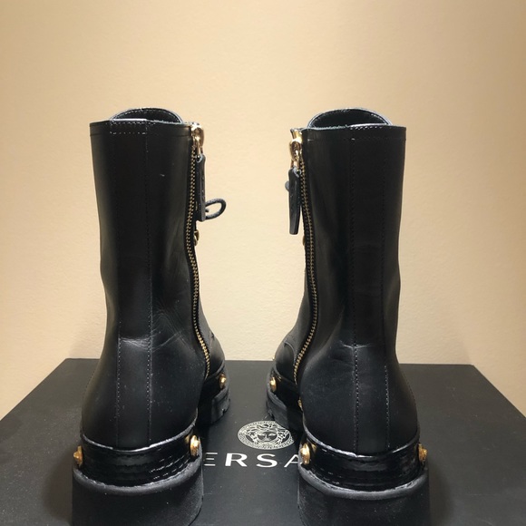 Versace Lace Up Combat Boots - Picture 6 of 8